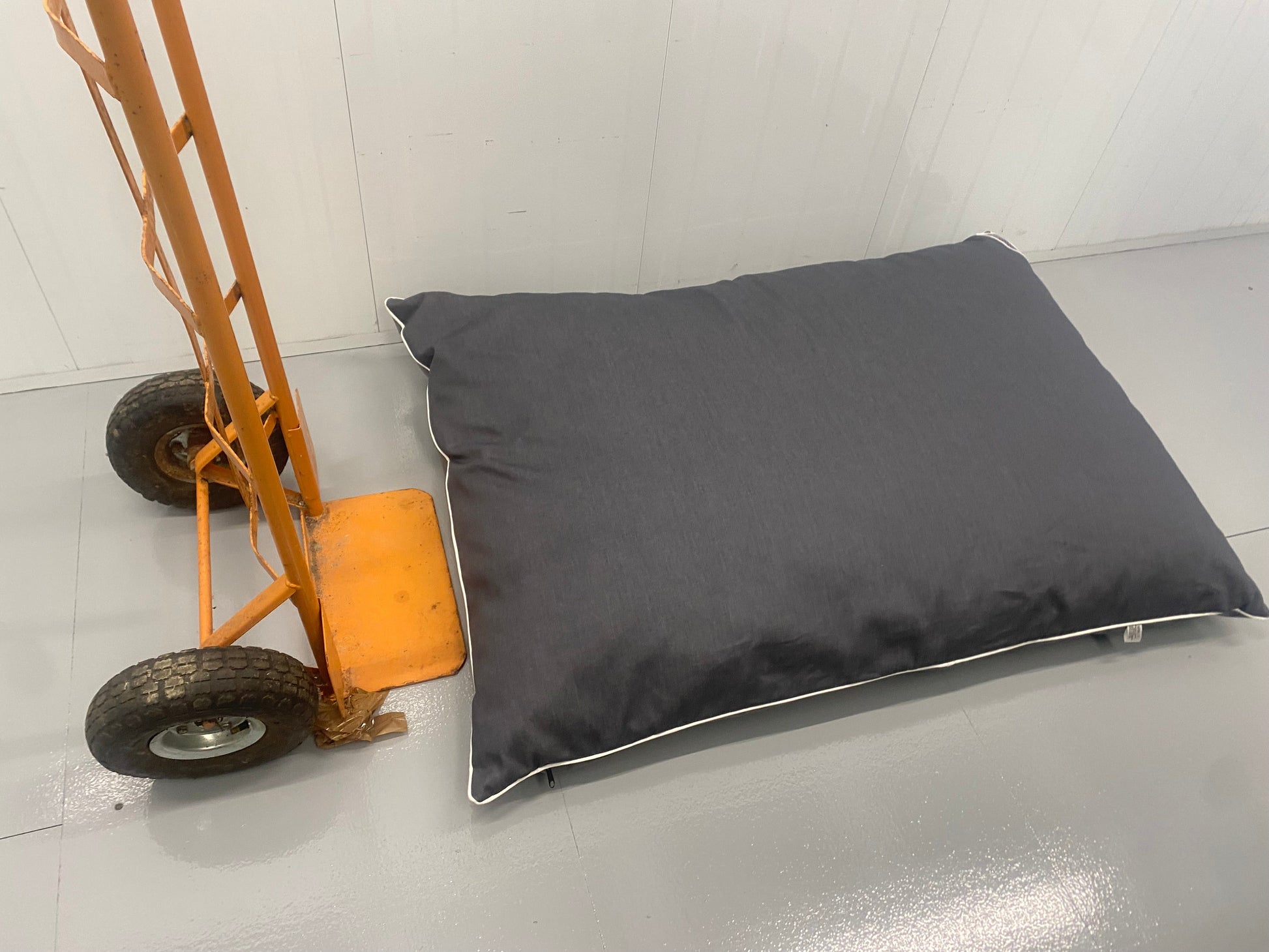 comparison showing the size of our super sized cushion - note - truck not required